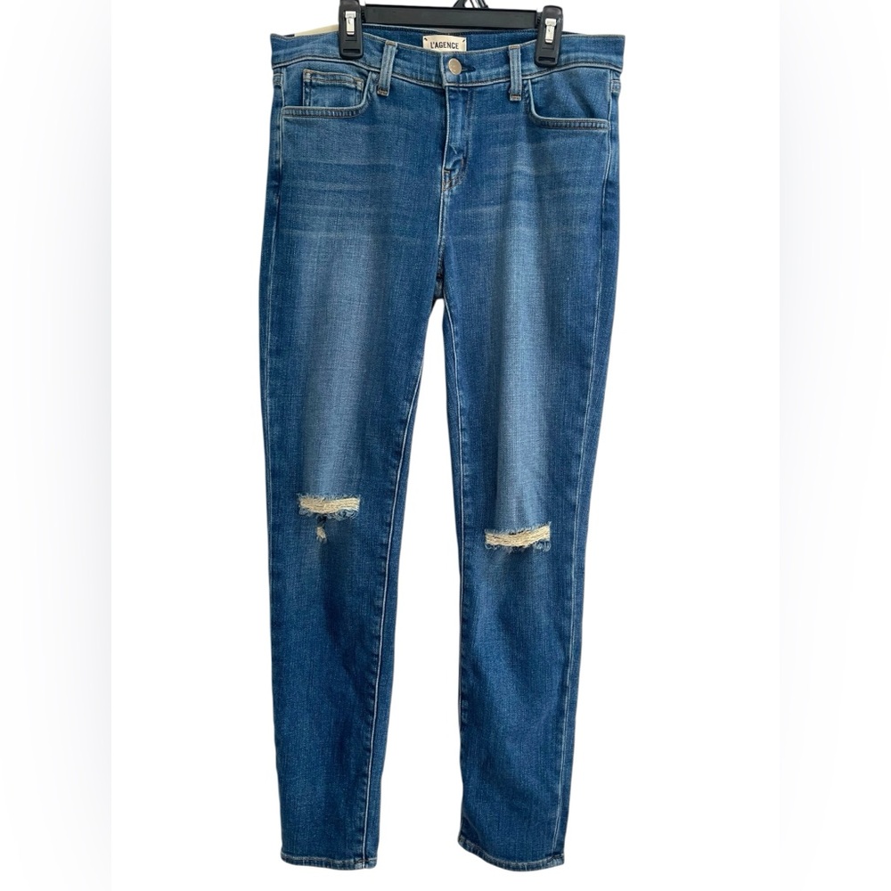 L'AGENCE Perfect Fit Blue Jeans Distressed Size 26